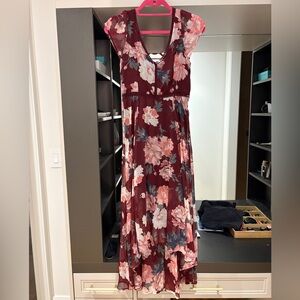 Abercrombie & Fitch Burgundy Floral Maxi Dress